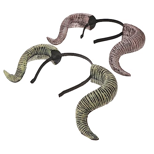 Ipetboom 2 Stück Teiliges Halloween Stirnband mit Lustigen Antik Gold und Silberfarbenen RAM Hörnern Leichter Kopfschmuck für Party Cosplay und Festliche Dekoration von Ipetboom
