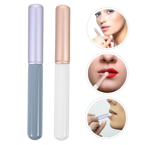 Ipetboom 2 Stück Teiliges Lippenpinsel Kappe Tragbare Mini lippenpinsel für Damen Ergonomischer Lippenstift applikator Langlebiges Hautfreundliches Makeup tool für Präzises Auftragen und von Ipetboom