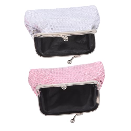 Ipetboom 2 Stück Teiliges Pailletten Münzgeldbörse Glitzerndes Mini Portemonnaie für Mädchen Funkelnde Kleine Geldbörse für Münzen und Accessoires Einfache Bedienung Perfektes von Ipetboom