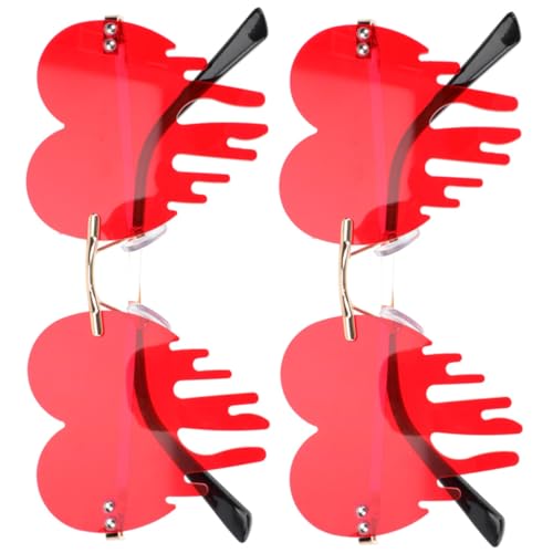 Ipetboom 2 Stück Teiliges Randlose Herz Sonnenbrillen mit Metallbügeln Stylische Partybrillen für Damen Disco Accessoires Leicht und Komfortabel Rahmenlose Sonnenbrille Ipetboom 2 Stück Teiliges Randlose Herz Sonnenbrillen mit Metallbügeln Stylische Partybrillen für Damen Disco Accessoires Leicht und Komfortabel Rahmenlose Sonnenbrille von Ipetboom