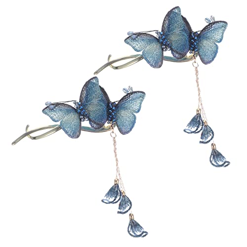 Ipetboom 2 Stück Teiliges Schmetterlings Haarclip Metall Haarspange mit Chinesischem für Damen Eleganter Haarschmuck für Besondere Anlässe und Alltag von Ipetboom