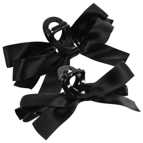 Ipetboom 2 Stück Teiliges Schwarzer Satin Haarklammern mit Schleife Langlebige Polyester resin klaue Einfach zu Handhabende Ponytail Clips für Frauen Geeignet für Alltag und Festliche Ipetboom 2 Stück Teiliges Schwarzer Satin Haarklammern mit Schleife Langlebige Polyester resin klaue Einfach zu Handhabende Ponytail Clips für Frauen Geeignet für Alltag und Festliche von Ipetboom