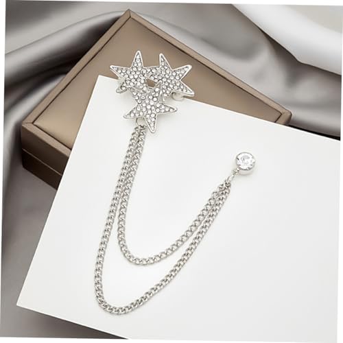 Ipetboom 2 Stück Teiliges Stern broschen Kette Modische Anstecknadel für Damen und Herren Glänzende Schmuck badge Einzigartige Corsage für Kleidung und Accessoires von Ipetboom