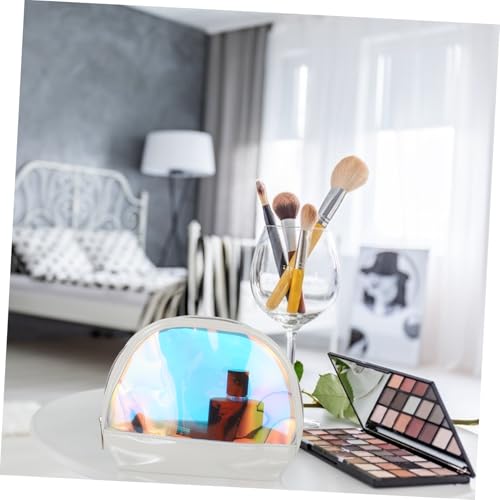 Ipetboom 2 Stück Teiliges Tragbares Reise kosmetiktaschen Wasserdichtes Pu Material Halbrunde Muschelform Praktische Makeup Organizer Geeignet für Mädchen und Unterwegs von Ipetboom