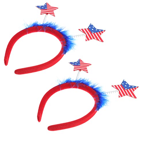 Ipetboom 2 Stück Teiliges Unabhängigkeitstag Haarreifen Flexible Krone Haarbänder für Erwachsene und Langlebiges Festival Zubehör für Patriotische Feiern und Partyspaß von Ipetboom