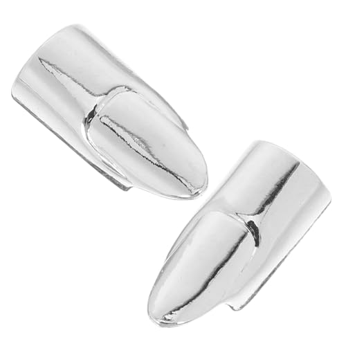 Ipetboom 2stücke Teilige Einzigartige Metall-fingerringe Mit Nagel-charms Für Frauen Stapelbarer Nagelspitzenring Für Maniküre Und Punk-rock-stil Nagelanhänger Zum Öffnen von Ipetboom