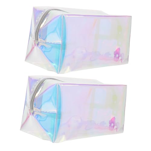 Ipetboom 2 Stück Transparent wasserdichte Kosmetiktasche für Damen Make Up Organizer mit Reißverschluss für Toilettenartikel und Persönliche Gegenstände von Ipetboom