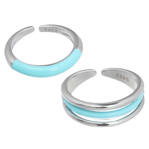 Ipetboom 2stücke Damenring Verstellbar Offener Ring Damen Ringe Verstellbar Fingerringe Ringschmuck Ästhetischer Ring Modering Modeschmuck Damen Geburtstagsgeschenk von Ipetboom