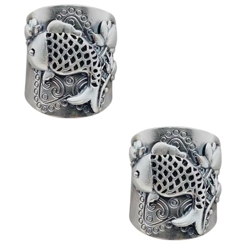 Ipetboom 2 Stück Verstellbarer Lotus Ring für Damen Retro Finger Ring Hochwertigem Eleganter Schmuck für Besondere Anlässe Charmanter Praktischer Fingerring Kombinieren mit Verschiedenen von Ipetboom