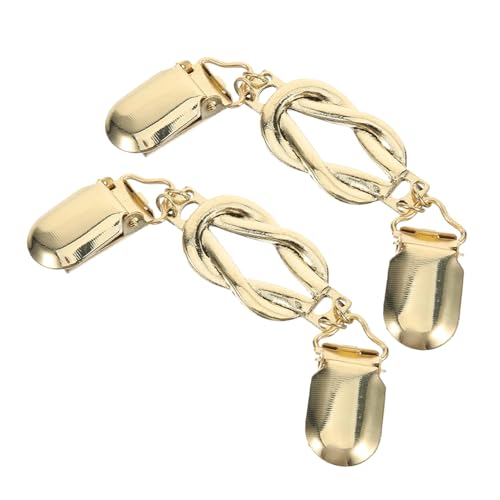 Ipetboom 2 Stück Vintage Cardigan Clips Damen Broschen Anstecknadeln aus Langlebiger Legierung Stilvolle Strickjacken-schließen mit Ketten Praktische und Vielseitige Hemdclips für Pullover von Ipetboom