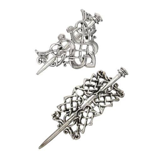 Ipetboom 2 Stück Vintage Haarklammer Knot Haarnadel Keltischer Stil für Flechten Dutt Haarschmuck Damen Herren Retro Ethno Haarspange für Party Hochzeit Alltag von Ipetboom
