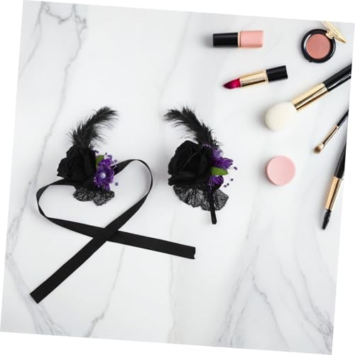 Ipetboom 2stücke Halloween Corsage Für Handgelenk Blumen Corsagearmband Aus Kunstblumen Für Hochzeit Brautjungfern Und Party Handgelenk Corsagenblume von Ipetboom