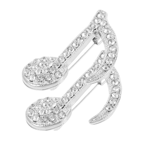 Ipetboom 2 Stück Vintage Musiknoten Broschen Teilig mit Kristallbesatz Stilvolle Anstecknadeln für Damen und Mädchen Modische Schmucknadeln für Kleidung Taschen und Rucksäcke bei Konzerten von Ipetboom