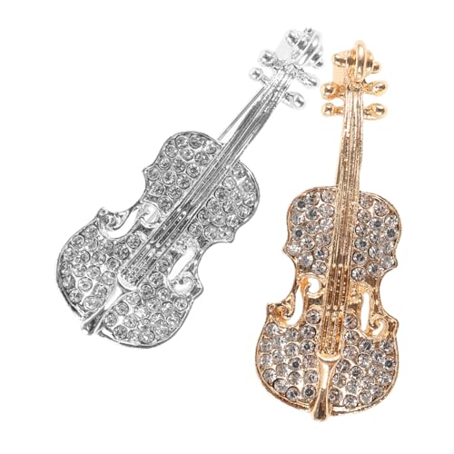 Ipetboom 2 Stück Violine Broschen Anstecknadeln für Damen Kleidung Schmuck Vielseitig als Anstecker und Dekoration Geeignet Geschenkidee für Besondere Anlässe von Ipetboom