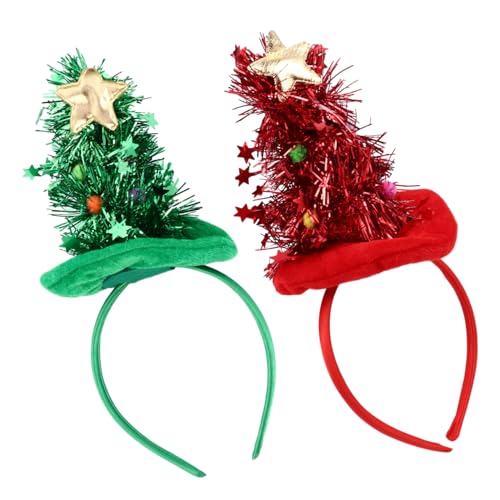 Ipetboom 2stücke Weihnachtsbaum Haarschmuck Haarreifen Ohne Licht Festliche Weihnachtsmütze Für Erwachsene Kreative Xmas Haaraccessoires Für Stimmungsvolle Und Feiern Für Winter Und von Ipetboom