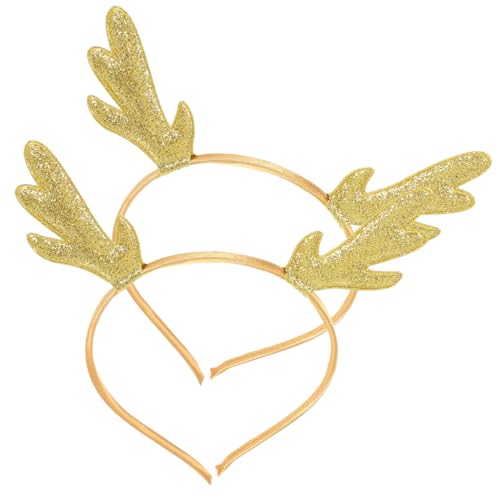 Ipetboom 2stücke Weihnachts-haarbänder Mit Kreativen Rentiergeweihen Niedliche Haarschmuck Für Weihnachten Karneval Und Partys Mit Goldenen Pailletten Und Weißem von Ipetboom