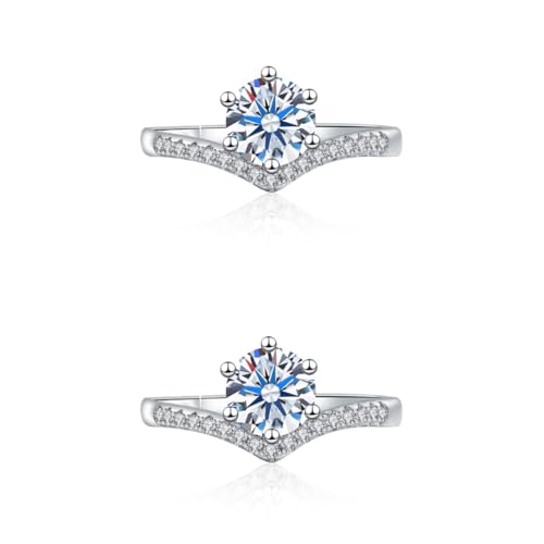 Ipetboom 2 Stück Zirkonring für Damen Verlobungsring Hochzeitsring Modischer Schmuck Elegantes Design für Verlobung Hochzeit Jahrestag oder Besondere Anlässe von Ipetboom