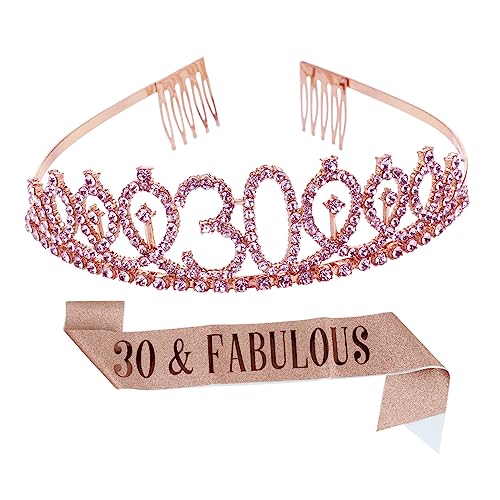 Ipetboom Kronenanzug-geburtstagsschärpen Für Frauen Kristall-haarkamm Rosenschärpe Etikette-gürtel Für Mädchenpartys Für Geburtstagsfeiern von Ipetboom