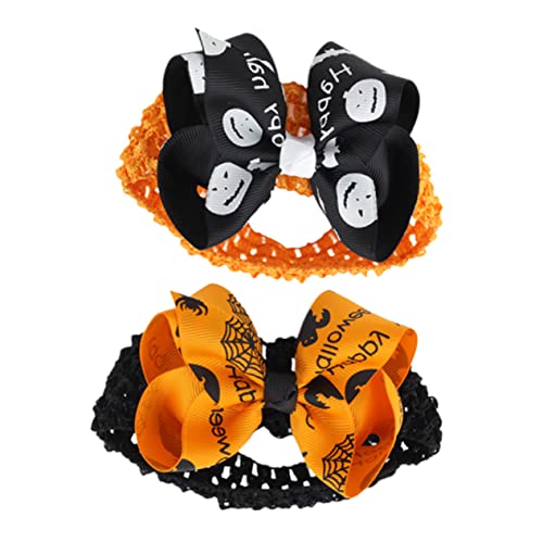 Ipetboom 2-Teiliges Set Haargummis für Babys Haargummis für Mädchen alles zum geburtstag hut haarschmuck Stirnband Halloween-Haarreifen Haare für Halloween Kürbis Zubehör Kind von Ipetboom