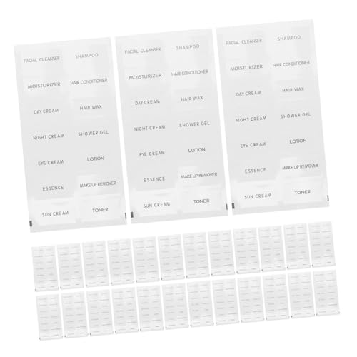 Ipetboom 20 Blatt Reiseetiketten für Flaschen Klare Aufkleber für Shampoos Duschgels und Kosmetik Selbstklebend für Organisation im Badezimmer und Reisen von Ipetboom