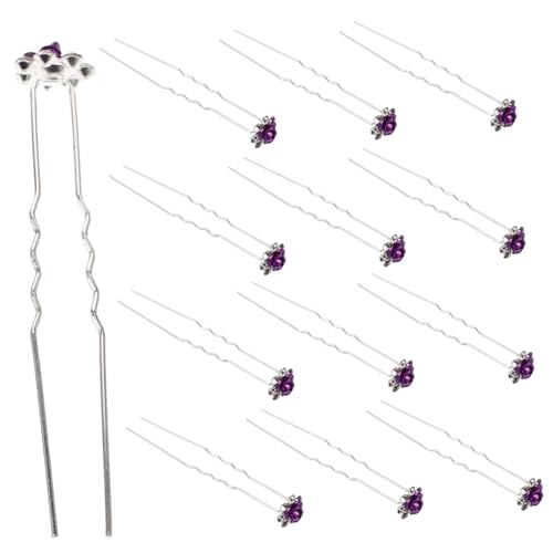 Ipetboom 20 Stk Haarspangen für Frauen Kopfschmuck aus Kristall zopf geflochten haarschmuck Haarklammer Tiara Haarnadel Haar Klammern Jahrgang Kopfbedeckung Haare hoch Braut Violett von Ipetboom