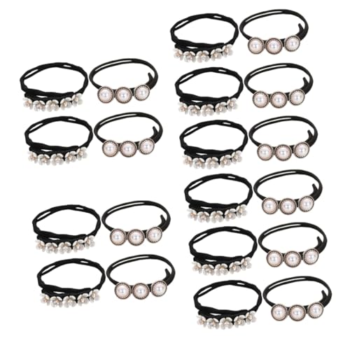 Ipetboom 20 Stk Fleischbällchen Haareisen Brötchenmacher Haargummis mit Perlen haarschmuck Tiara Pferdeschwanz-Manschette Haarring Mädchen Haartrockner Halter Kopfbedeckung Stirnband Acryl von Ipetboom