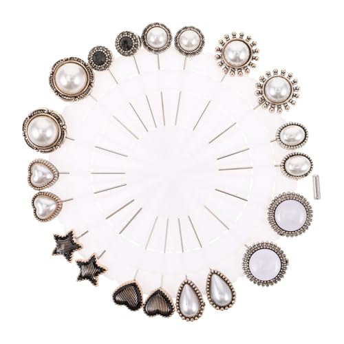 Ipetboom 20 Stück Blumenbroschennadeln Damenpullover Schal Strickjacke Kragen Hutclip Vintage Stil Kunstperlen Hemdclip Für Damen Hosenbund Rückengurt Sicherheitsnadeln von Ipetboom