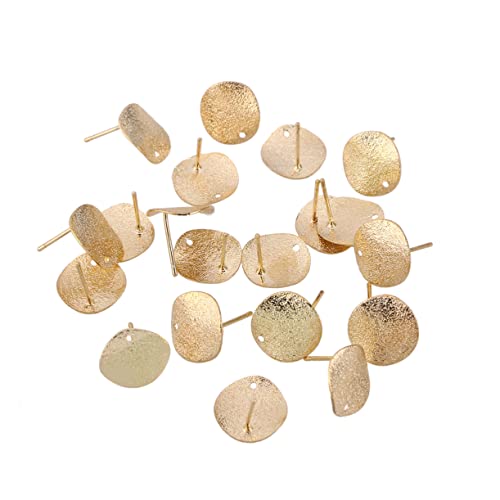 Ipetboom 20 Stück Teiliges Goldene Flache Ohrstecker mit Löchern Nadel Langlebiger Legierung Kleine Ohrstecker für Damen für Schmuckherstellung und Besondere Anlässe von Ipetboom