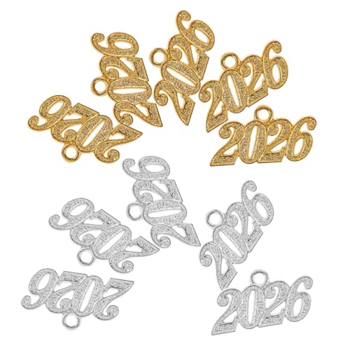 Ipetboom 20 Stück Teiliges Jahreszahl Anhänger aus Langlebiger Legierung Geeignet für DIY Schmuckherstellung Wie Armbänder Halsketten Ohrschmuck in Gold und Silber für Abschlussfeiern und von Ipetboom