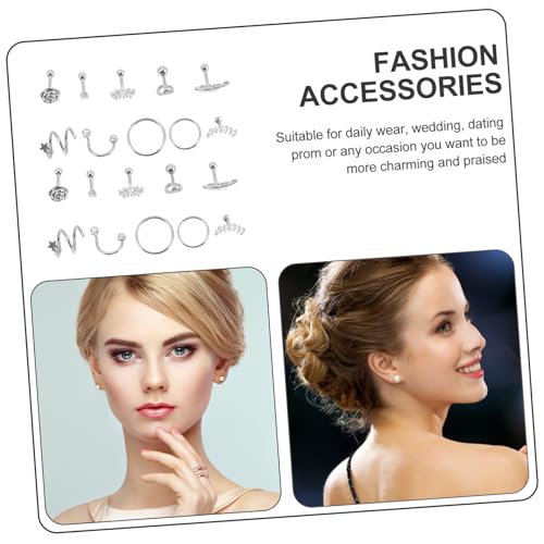 Ipetboom 20 Stück Teiliges Piercing Ohrstecker Ohrschmuck Hautfreundlich Langlebig Damen Mädchen Modeschmuck für Alltag und Festliche Anlässe von Ipetboom