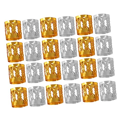 Ipetboom 200stücke Metall-haarmanschetten Filigrane Röhren-flechtperlen Dreadlock-häkelnadel-ringe Haarzopfringe Für Damen Und Herren Gold Und Silber von Ipetboom