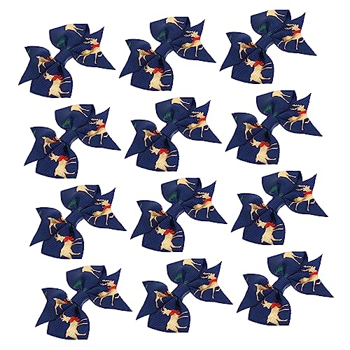 Ipetboom 20St Weihnachtshaarspangen Bogen Karikatur Mädchen Haarschleifen Rot haarspangen haarspange Schleifen Haarhalter Weihnachtshaarnadel Gerippter Gürtel aus Polyester von Ipetboom