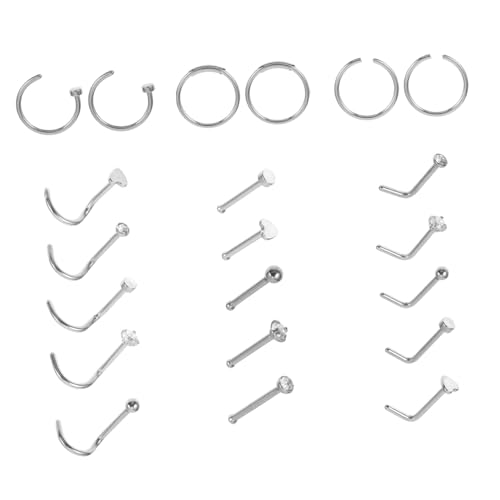Ipetboom 21 Teiliges Nasenring Rostfrei und Langlebig Kreatives Nasenpiercing Schmuck Zubehör für Damen und Herren Korrosionsbeständig und Hautfreundlich Ipetboom 21 Teiliges Nasenring Rostfrei und Langlebig Kreatives Nasenpiercing Schmuck Zubehör für Damen und Herren Korrosionsbeständig und Hautfreundlich von Ipetboom