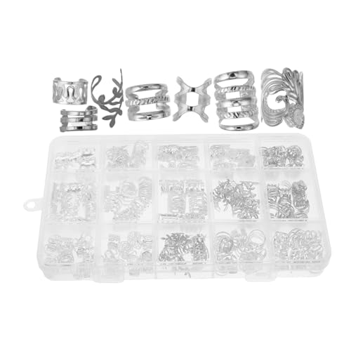 Ipetboom 210stücke Verstellbare Metallhaarschmuck Für Zöpfe Silberne Haarschmuck-cuffs Und Charms Haaraccessoires Für Dreadlocks Und Zöpfe Vintage -stil von Ipetboom