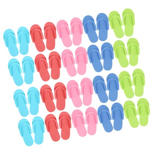 Ipetboom 24 Paare Einweg EVA Pediküre Slipper Rutschfest Universalgröße Spa Hausschuhe für Damen und Herren Gäste Spa Pantoffeln Atmungsaktiv Leicht Hygienisch Zufällige Zufällige Farbe von Ipetboom