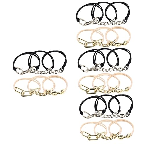 Ipetboom 24 Stk Metallkette Gummiband Haarbänder kleine scrunchies bänder für haare Haarseile Haargummis für Frauen Haarpflegezubehör Armband Haarschmuck die Kette Stirnband Fräulein Halter von Ipetboom