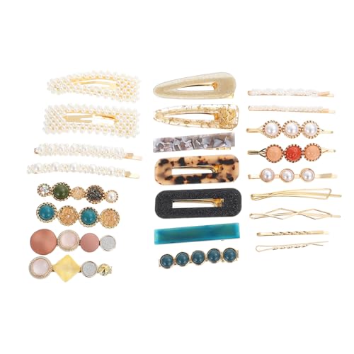 Ipetboom 24 Stück Teiliges Perlen Haarspangen Set Modische Haarschmuck Accessoires in Bunten Farben Langlebig und Vielseitig für Alltag und Festliche Anlässe Geeignet für Damen und Bräute von Ipetboom