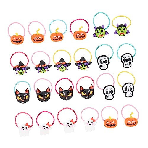 Ipetboom 24St Totenkopf-Gummiband Halloween-Haarbänder Halloween-Haarhalter halloween haarschmuck kinder haarreif halloween Cartoon-Haarschmuck feine Haargummis Karikatur Haarring Haarseil von Ipetboom