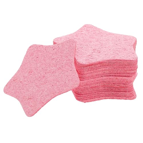 Ipetboom - 25 Sternförmige Gesichtsreinigungsschwämme Und Make-up-entferner-pads Für Unterwegs Und Den Täglichen Gebrauch von Ipetboom