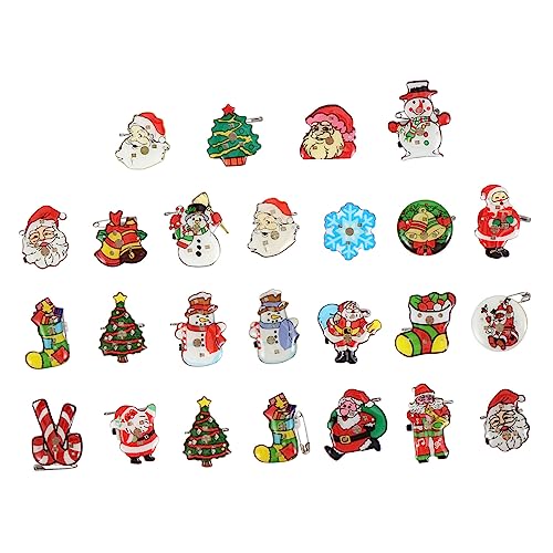 Ipetboom 25 Stück Teiliges Weihnachtsleuchtbroschen mit Led-ansteckern Blinkende Weihnachtliche Anstecker für Kleidung und Hüte Leichte Langlebige Festliche Brustnadeln Zufällige Designs von Ipetboom