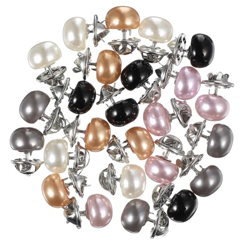 Ipetboom 25stücke Anti-exposition Broschenknöpfe Sicherheitspins Für Kleidung Hemden Röcke Und Cardigans in Farben Schwarz Hellrosa Perlweiß Champagner von Ipetboom