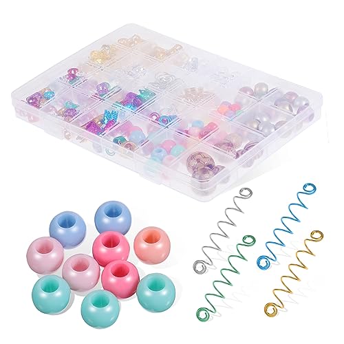 Ipetboom 278stücke Haarschmuck Für Zöpfe Perlen Und Spiralclips Dreadlock-accessoires Zopfringe Für Verschiedene Anlässe von Ipetboom