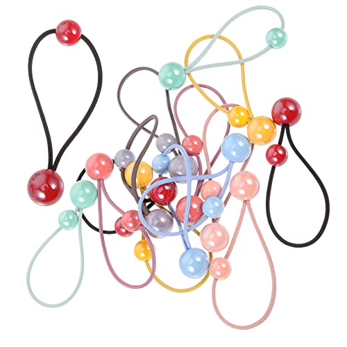 Ipetboom 28 Stk Stirnband Farbe Haargummi kinder haarschmuck hair accessories for Elastische Haargummis mit doppelten Kugeln Ball-Haargummis für Mädchen Haarbänder Haarseil für Kinder von Ipetboom