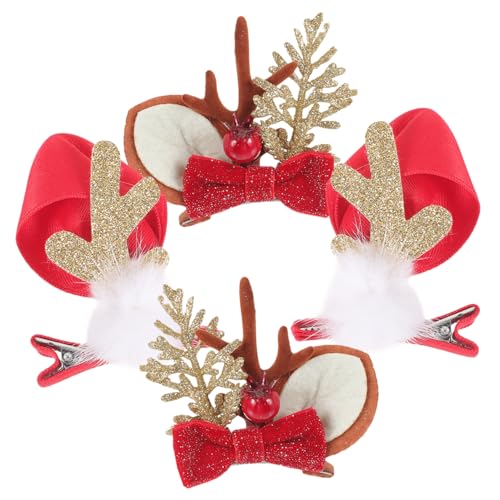 Ipetboom 2Paare Weihnachts Haarspangen Rentiergeweih Haarschmuck Für Frauen Cosplay Festliche Haardekoration Langlebig Für Weihnachten Neujahrspartys von Ipetboom