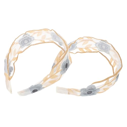 Ipetboom 2Pcs Vintage Boho Blumenstirnband Für Frauen Frühlingshaarzubehör Waschen Face Und Spa Days Haarband Mit Gestickter Spitze Für Mädchen Und von Ipetboom