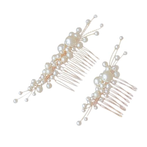 Ipetboom 2St Hochzeit Haarspange Haarkamm aus Kristall Braut Kopfschmuck Perlen-Haarspange Tiara Hochzeitskopfschmuck Brauthaarkamm Mode Kopfbedeckung Haarnadel Fräulein von Ipetboom