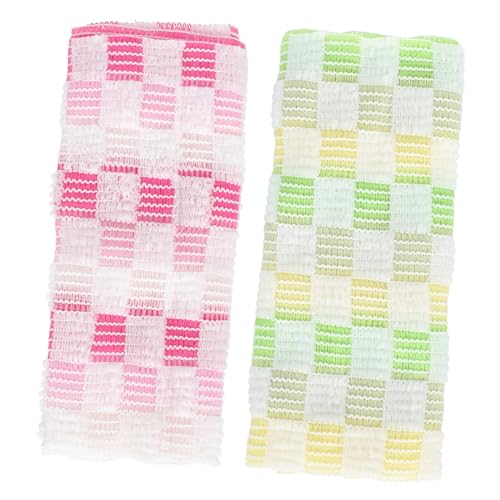 Ipetboom 2St Duschtuch kariertes Handtuch Badetücher für Kinder Badetuch exfoliating glove wanne Handtücher Badzubehör Schaumwerkzeuge für die Dusche aushöhlen Badeprodukte von Ipetboom