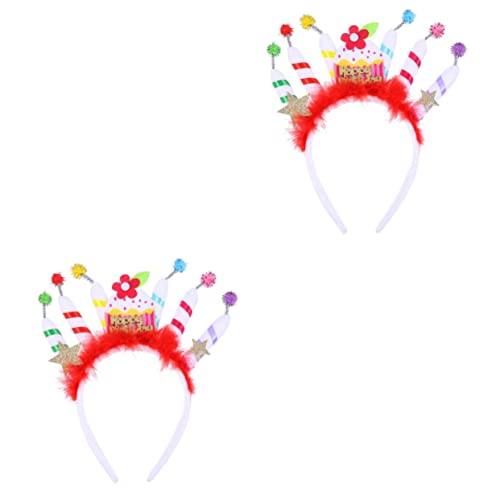 Ipetboom 2St Geburtstag Stirnband haarschmuck Kuchen Kopfbedeckung Tuch Kerze Kind Stoff von Ipetboom