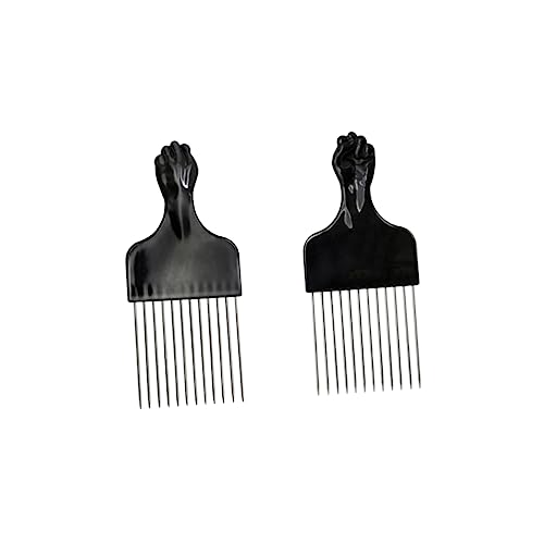 Ipetboom 2St Afro-Kamm Metall-Pickkamm Afro-Picks für Männer Pulverflasche Kämme Stylingkamm für Männer männlicher Rechenkamm Friseurkamm flauschige Haarbürste Haarschmuck Männer und Frauen von Ipetboom