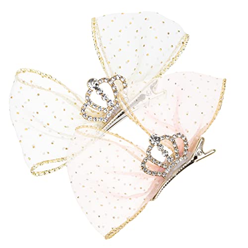 Ipetboom 2stücke Haarschleifen Aus Spitze Und Eisen Mit Kronen-design Für Mädchen Und Frauen Geeignet Für Partys Geburtstage Schulen Zeremonien Und Alltag Haarspangen Mit Schleife Als Haars von Ipetboom